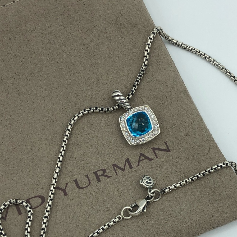 David Yurman Petite Albion Blue Topaz Necklace